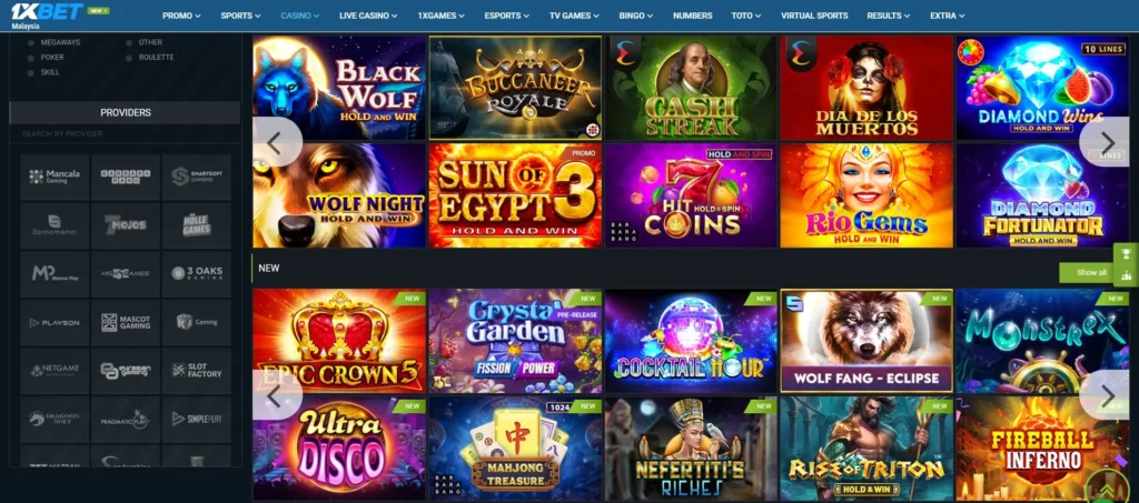 1xBet Online Casino features
